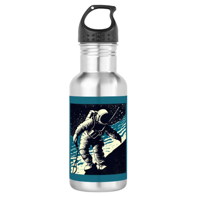 Bouteille D'eau SF - Astronaut sur Spacewalk Woodcut 2 (Devant)