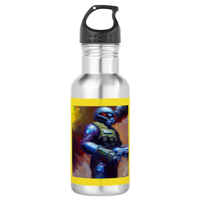 Bouteille D'eau SF - Héros militaire 4 (Devant)