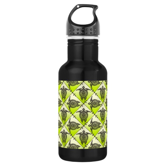 Bouteille D'eau Shamanic Tortues de mer Motif - vert (Devant)