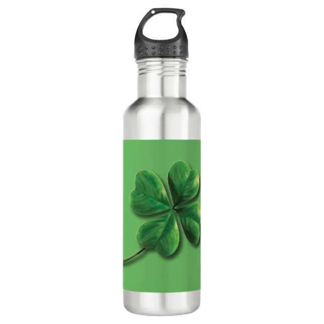 Bouteille D'eau Shamrock irlandais vert moderne (Devant)