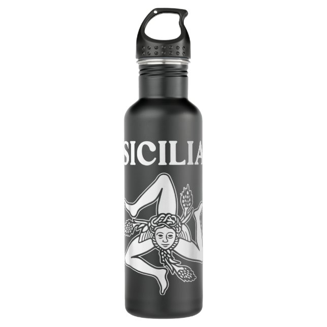 Bouteille D'eau Sicilia Flag Sicily Palermo Italy (Devant)