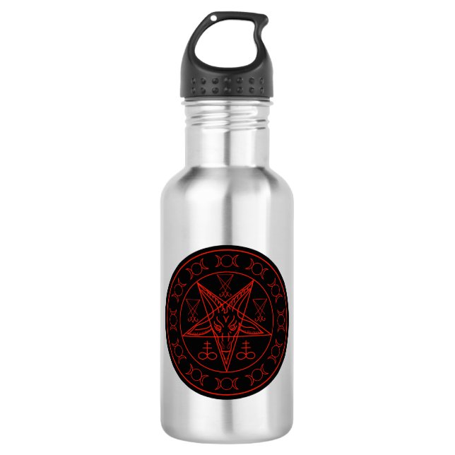 Bouteille D'eau Sigil de lune triple de Baphomet et sigil de (Devant)