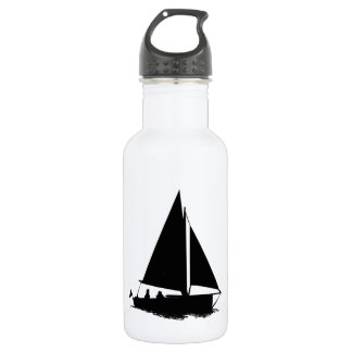 Bouteille D'eau Silhouette de bateau noir