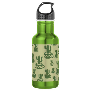 Bouteille D'eau Silhouette de cactus succulent en tasses et pots