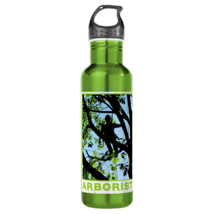 Bouteille D'eau Silhouette de grimpeur d'arbre : Arboriste