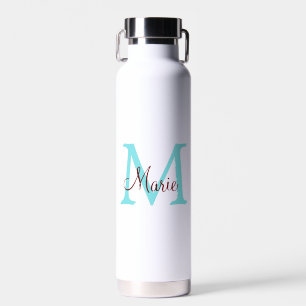 Bouteille D'eau simple ajout de nom monogramme rose rouge jeton