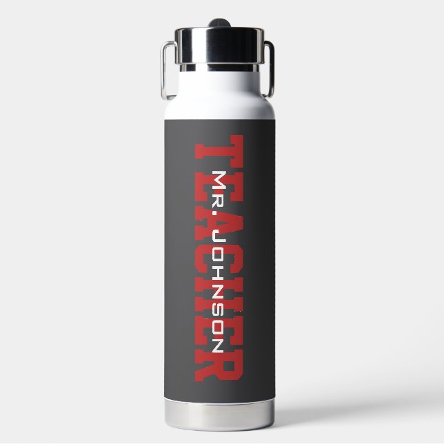 Bouteille D'eau Simple Moderne Professeur Gris (Salle de sport)