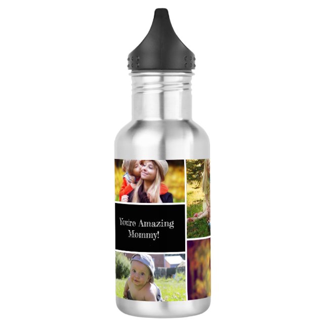 Bouteille D'eau Simple personnalisation maman collage photo multip (Gauche)