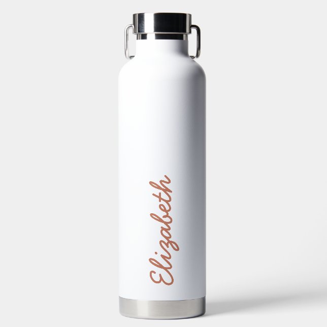 Bouteille D'eau Simple Trendy Light Brown manuscrit Nom du script (Avant)