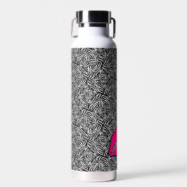 Bouteille D'eau Simple Zèbre avec lèvres roses Personnalisé