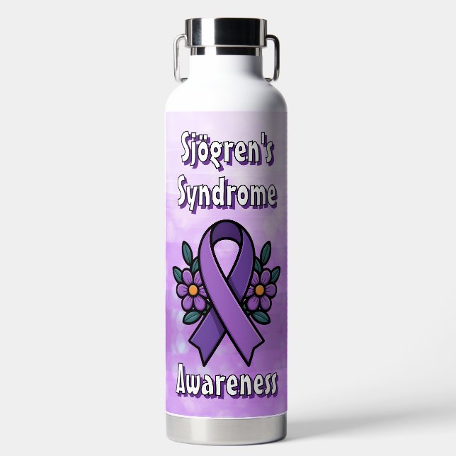 Bouteille D'eau Sjögren's Awareness | Purple Ribbon (Avant)