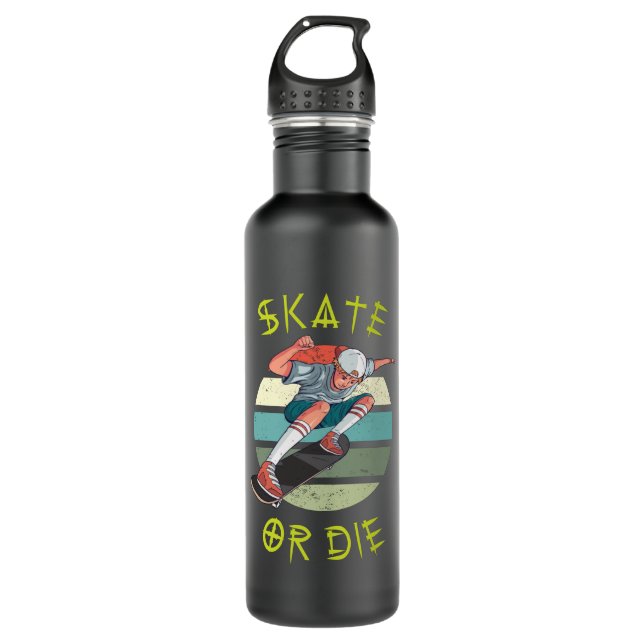 Bouteille D'eau Skate ou die Skateboarder Garçon (Devant)