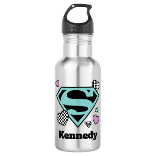 Bouteille D'eau Skater Girl Supergirl Coeurs S-Shield