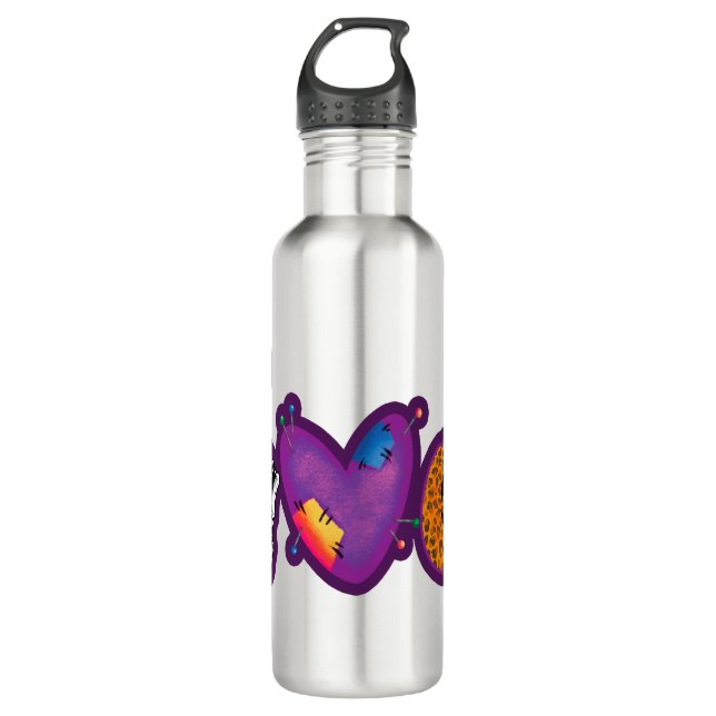 Bouteille D'eau Skeleton Citrouille Peace Love Halloween (Devant)