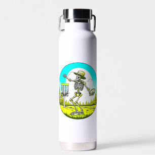 Bouteille D'eau Skeleton disque personnalisé Golfer Retro Pop Art