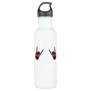Bouteille D'eau Skeleton Hand Heart Roll & Red Classic