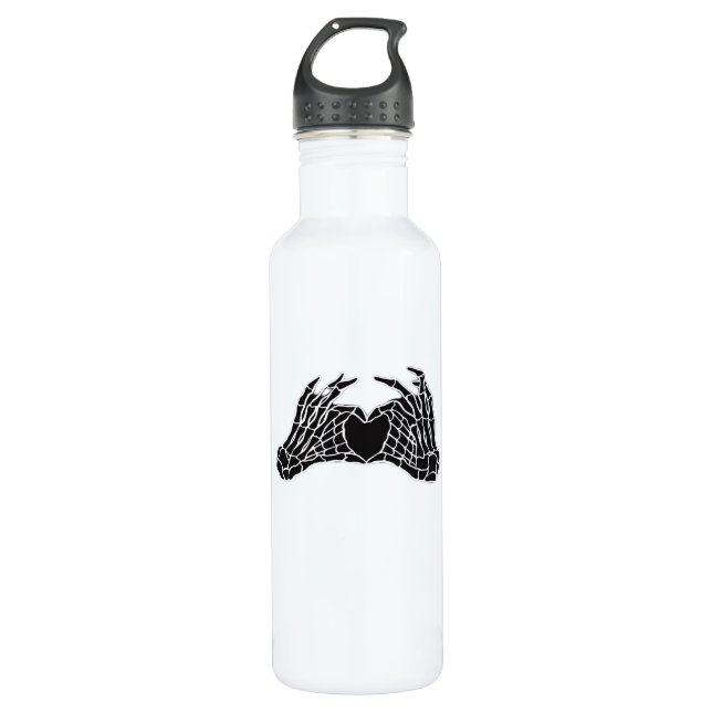 Bouteille D'eau Skeleton Heart Hands - Classique (Devant)