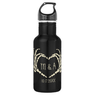 Bouteille D'eau Skeleton Main Forme de coeur Mariage personnalisé