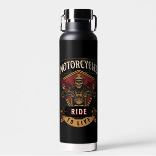 Bouteille D'eau Skull Ride Cycles moteurs, Ride To Live