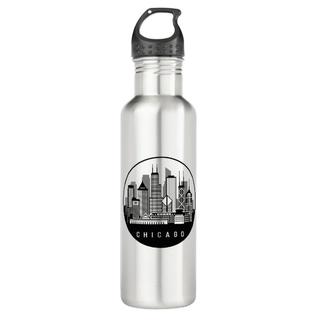 Bouteille D'eau Skyline de Chicago (Devant)