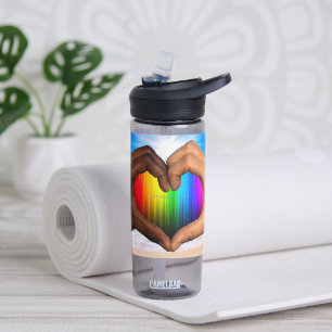 Bouteille D'eau SlipperyJoe's deux mains coeur interracial mâle h
