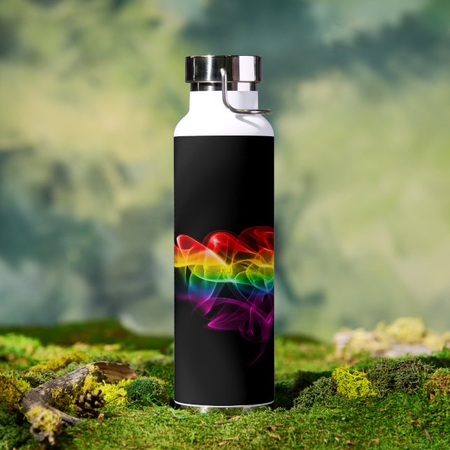 Bouteille D'eau SlipperyJoe's Rainbow vapor ripple arc en ciel c (Extérieur)