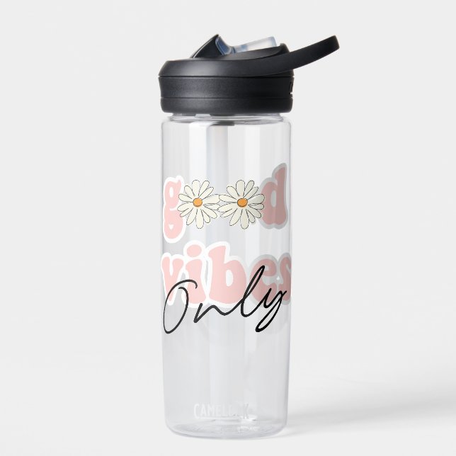 Bouteille D'eau Slogan hippie des années 70 de Good Vibes (Gauche)