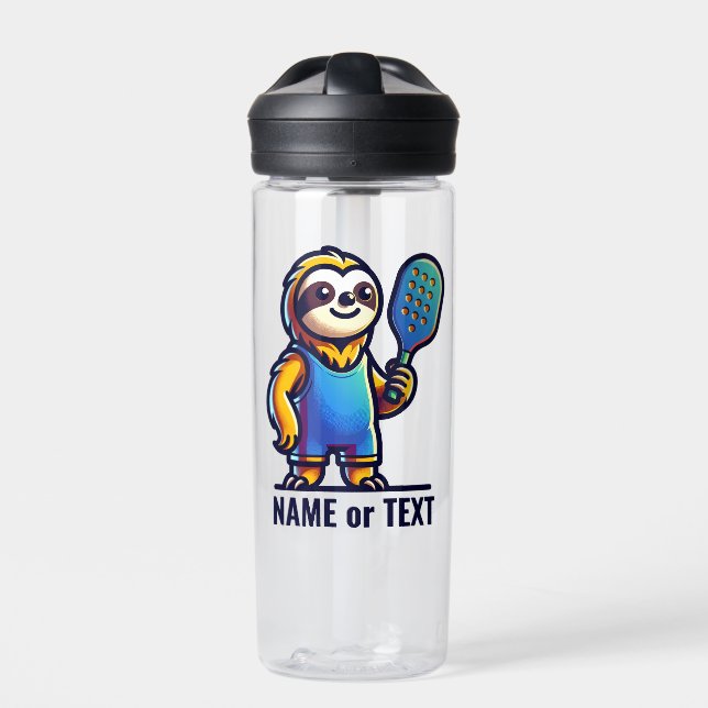 Bouteille D'eau SLOTH add your own text - Pickleball Mascot Player (Extérieur)