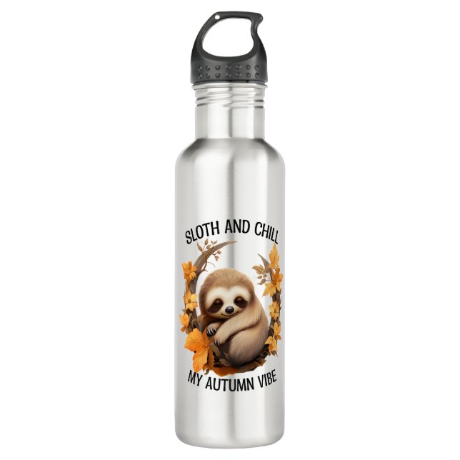 Bouteille D'eau Sloth and Chill My Autumn Vibe (Devant)