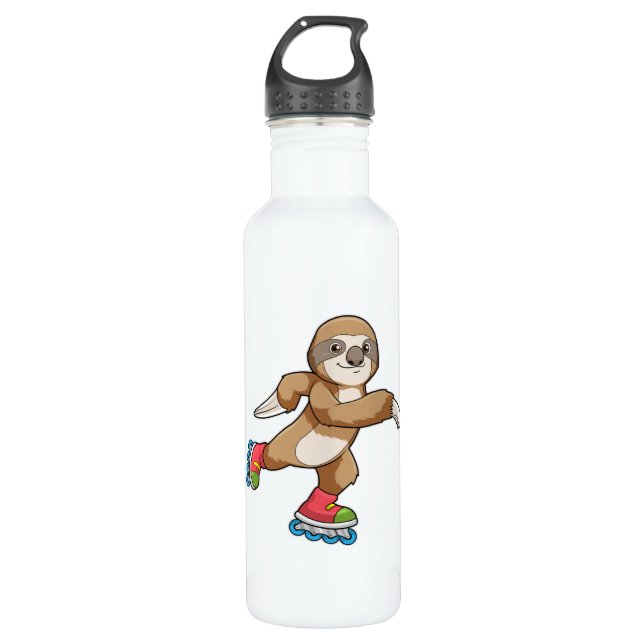Bouteille D'eau Sloth as Skater avec Patins Inline (Devant)