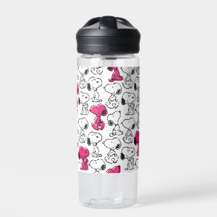 Bouteille D'eau Snoopy Black & Magenta Motif