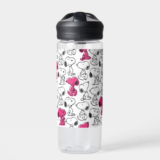 Bouteille D'eau Snoopy Black & Magenta Motif (Extérieur)