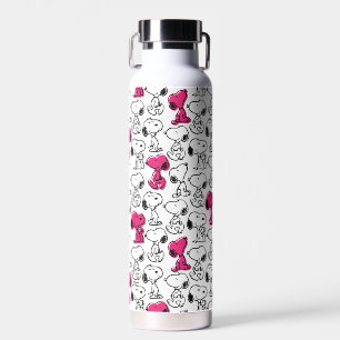 Bouteille D'eau Snoopy Black & Magenta Motif