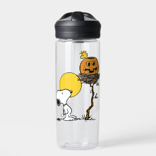 Bouteille D'eau Snoopy & Bois Nid Avec Jack O'Lantern