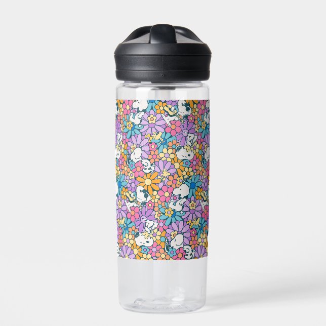 Bouteille D'eau Snoopy & Motif de fleurs de bois (Extérieur)