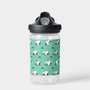 Bouteille D'eau Snoopy Moustaches et Motif Turquoise