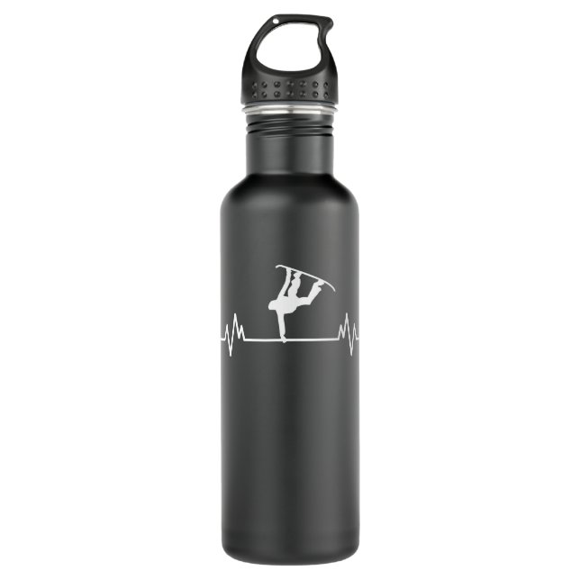 Bouteille D'eau Snowboard Heartbeat Funny Sport Snowboard Cadeau (Devant)