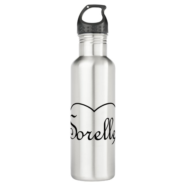 Bouteille D'eau Soeurs italiennes Sorelle coeur (Devant)