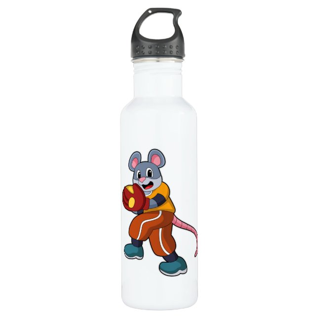 Bouteille D'eau Souris au baseball avec gant de baseball (Devant)