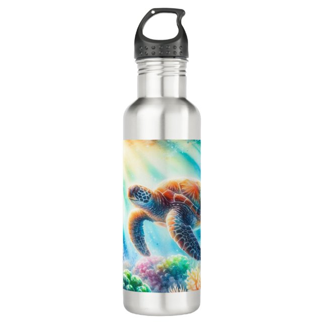 Bouteille D'eau Sous la tortue de mer (Devant)