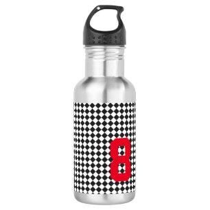 Bouteille D'eau Sports Anniversaire Enfants Age Numéro Checkerboar