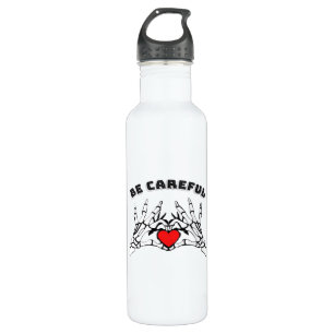 Bouteille D'eau Squelette Main Avec Coeur Classique