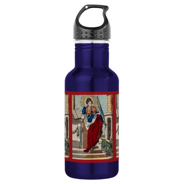 Bouteille D'eau St. Barbara avec Artillerie (M 007) Bleu (Devant)