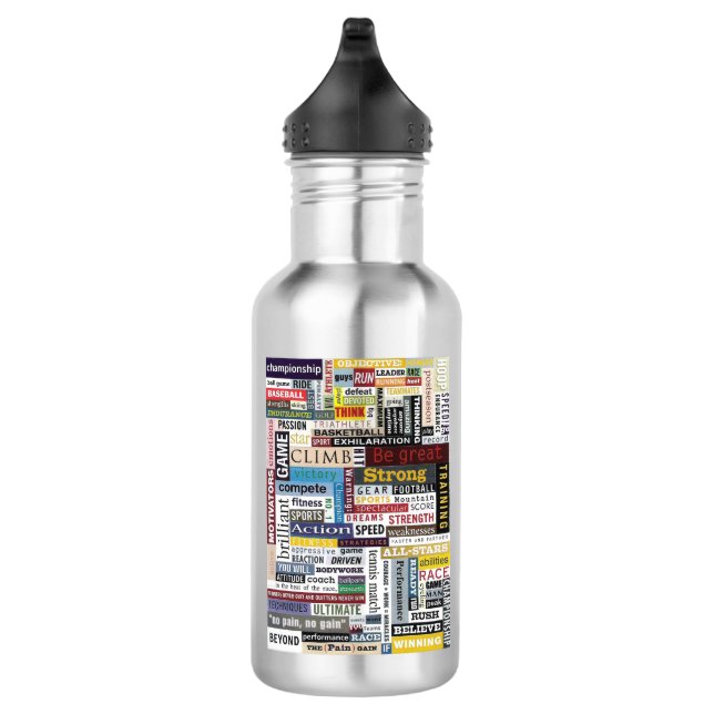 Bouteille D'eau Stainless Steel Water Bottle - Sports Quotes (Droite)