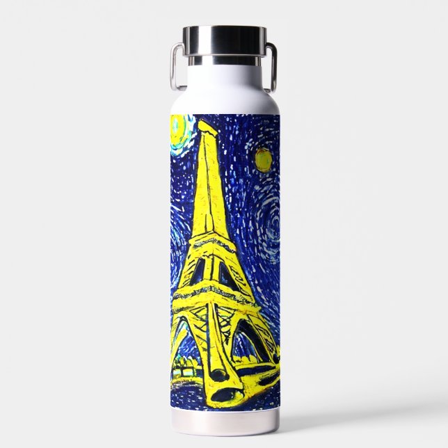 Bouteille D'eau Starry Night Paris France (Avant)