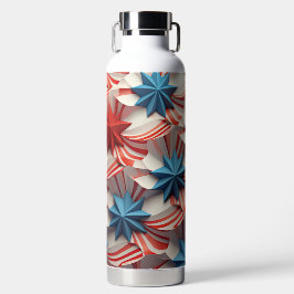 BOUTEILLE D'EAU STARS BLEUS BLANCS ROUGES PATRIOTIQUES STRIPES