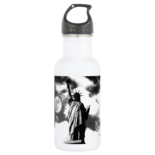 Bouteille D'eau Statue noire et blanche de la Liberté (Devant)