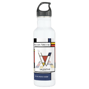 Bouteille D'eau Stunning Neoplasticism Art Monogram. Letter V