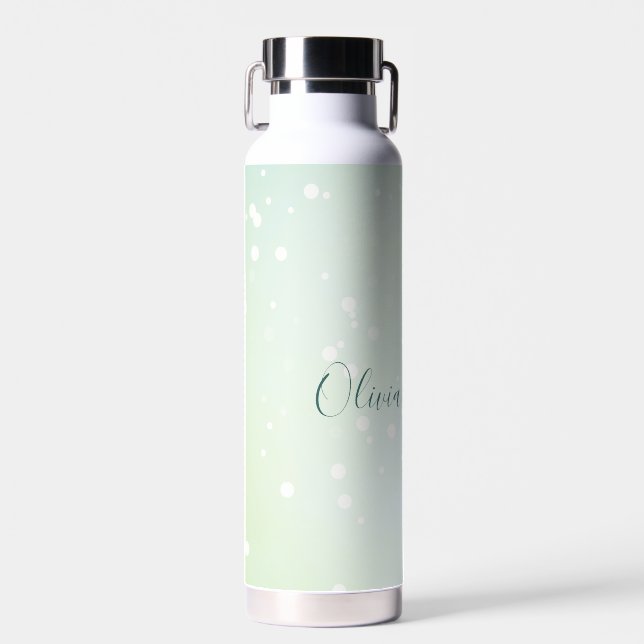 Bouteille D'eau Style Ethereal Green Galaxy avec nom Wireless Cha (Avant)