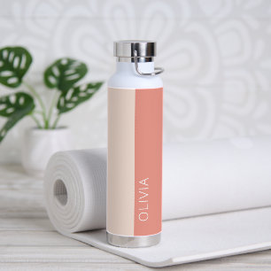 Bouteille D'eau Style tendance moderne Pêche brûlé orange minimal